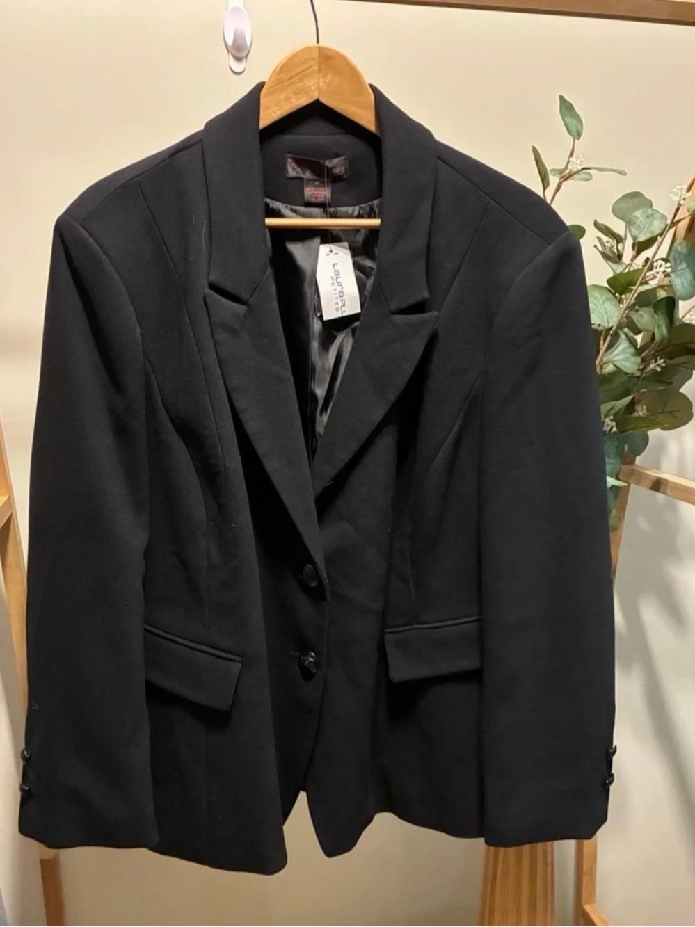 NWT Laura Plus Women's Black Tailored Blazer Jacket